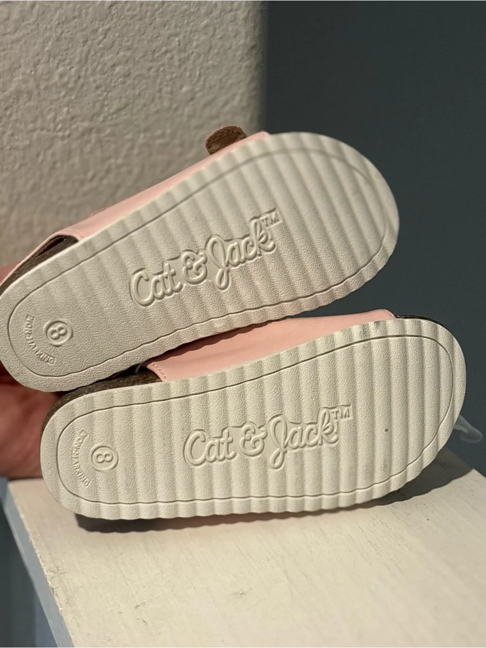 Toddler Reagan Footbed Sandals Pink Pearls - Cat & Jack - Size 8 NEW